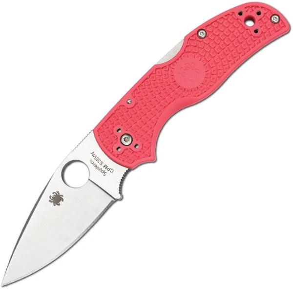 Spyderco Native 5 Lockback Pink Heals Knife For Women S30V 4 Inch Closed Textured FRN Handle Support Cancer Care by Spyderco