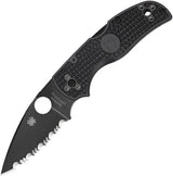 Spyderco Native 5 Lockback Serrated Folding Knife S30V Black FRN Handle For EDC Enthusiasts by Spyderco
