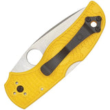 Spyderco Native 5 Salt Lockback EDC Knife - MagnaCut Blade For Saltwater Durability Yellow FRN by Spyderco