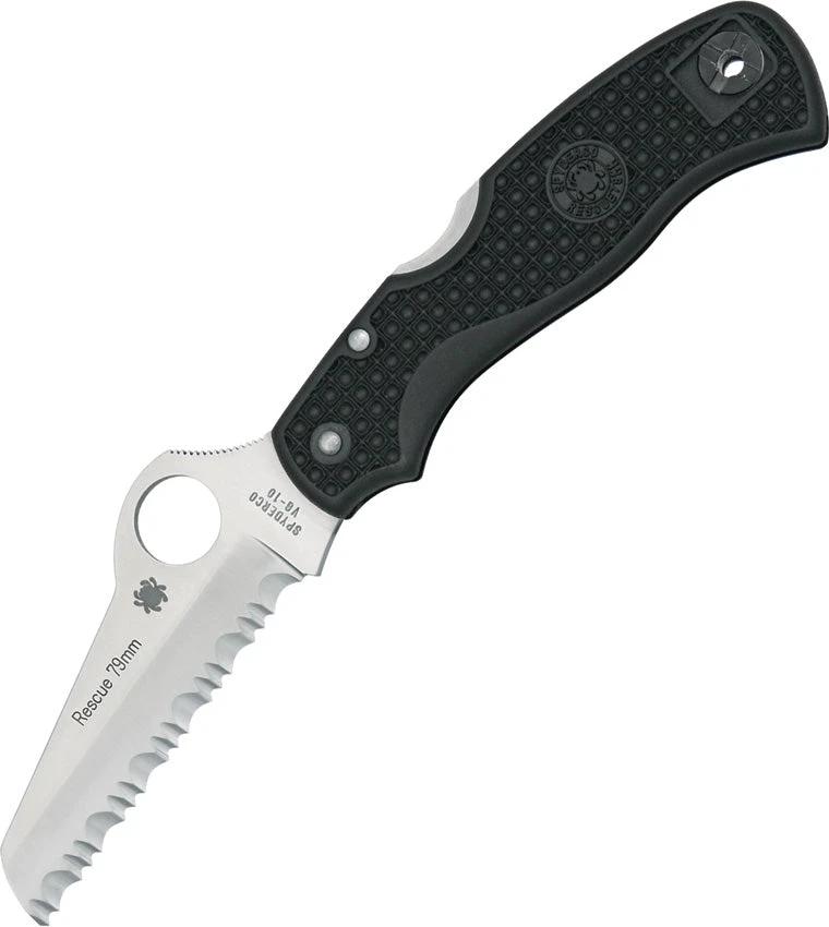 Spyderco Rescue Lockback 79mm Black C45SBK by Spyderco