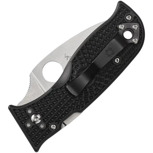 Spyderco Lil Temperance 3 Lightweight EDC Knife VG10 Serrated Blade - Durable Black FRN Handle by Spyderco