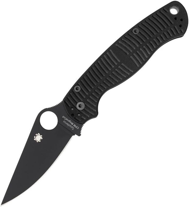 Spyderco Para Military 2 Salt CPM MagnaCut Black DLC Coated Folding Knife For Outdoor Tactical Use by Spyderco