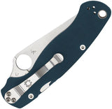 Spyderco Para Military 2 - EDC Tactical Knife With Compression Lock And Satin CPM SPY27 Blade, Blue G10 Handle by Spyderco