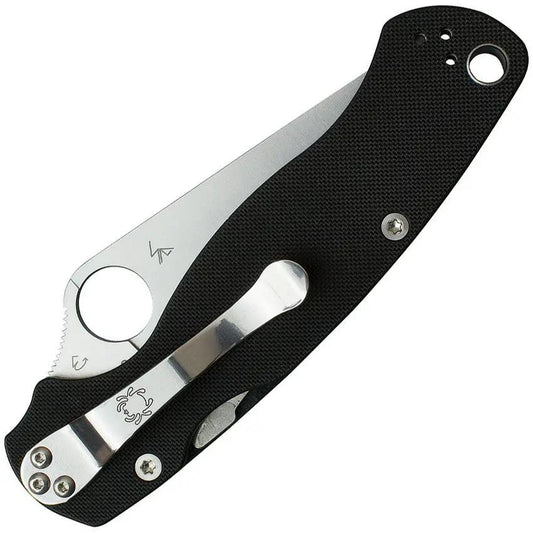 Spyderco Para Military 2 Knife - S45VN Serrated Blade Black G10 Handle Tactical EDC Everyday Carry by Spyderco