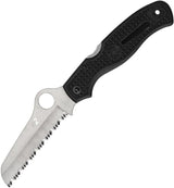 Spyderco Atlantic Salt Lockback Knife With Serrated H2 Steel Blade And Black FRN Handle For Saltwater EDC by Spyderco