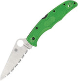 Spyderco Pacific Salt 2 Lockback Knife Serrated LC 200N Blade Green FRN Handle Pocket Clip for Outdoor Enthusiasts by Spyderco