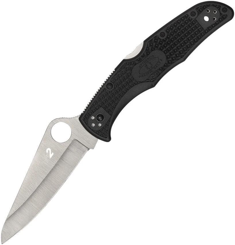 Spyderco Pacific Salt 2 Lockback Knife With Corrosion Resistant Blade FRN Handle Lanyard Hole EDC Outdoor by Spyderco