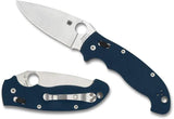 Spyderco Manix 2 XL Ball Bearing Lock Knife - Cobalt Blue G10 Handle With Premium CPM SPY27 Blade by Spyderco