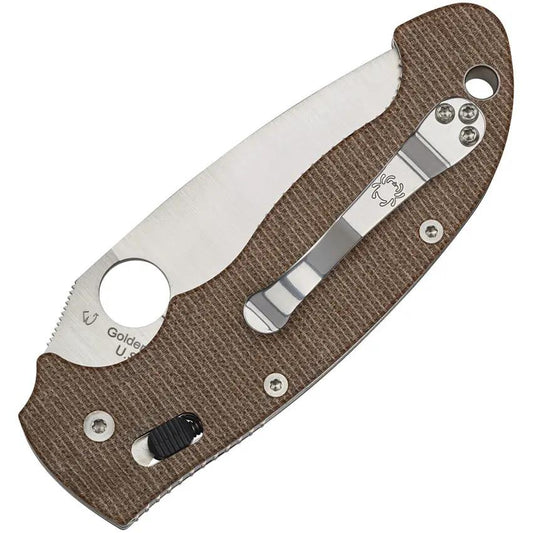 Spyderco Manix 2 XL Premium Brown Canvas Micarta CPM CruWear Blade EDC Knife - Rugged Everyday Carry Performance by Spyderco