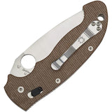 Spyderco Manix 2 XL Premium Brown Canvas Micarta CPM CruWear Blade EDC Knife - Rugged Everyday Carry Performance by Spyderco