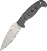 Spyderco Temperance Fixed Blade Knife CPM CruWear Satin Blade Full Tang Gray FRN EDC by Spyderco