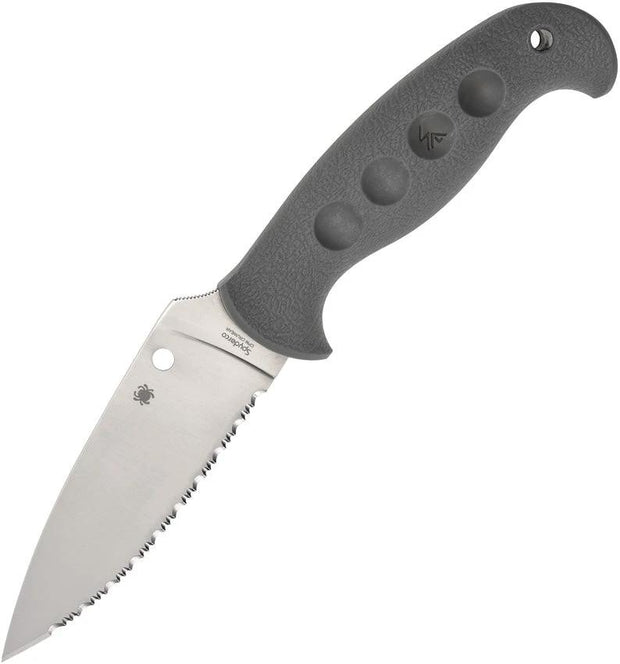 Spyderco Temperance Fixed Blade Knife CPM CruWear Satin Blade Full Tang Gray FRN EDC by Spyderco