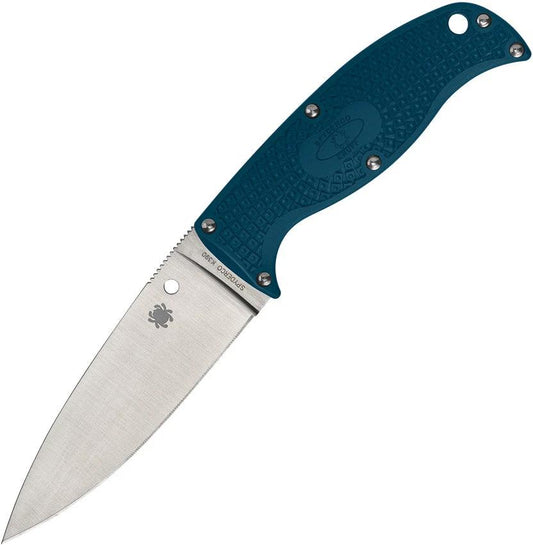 Spyderco Enuff 2 Fixed Blade Knife K390 Satin 4 Inch Blade Blue FRN Handle Rugged Outdoor Survival Tool by Spyderco