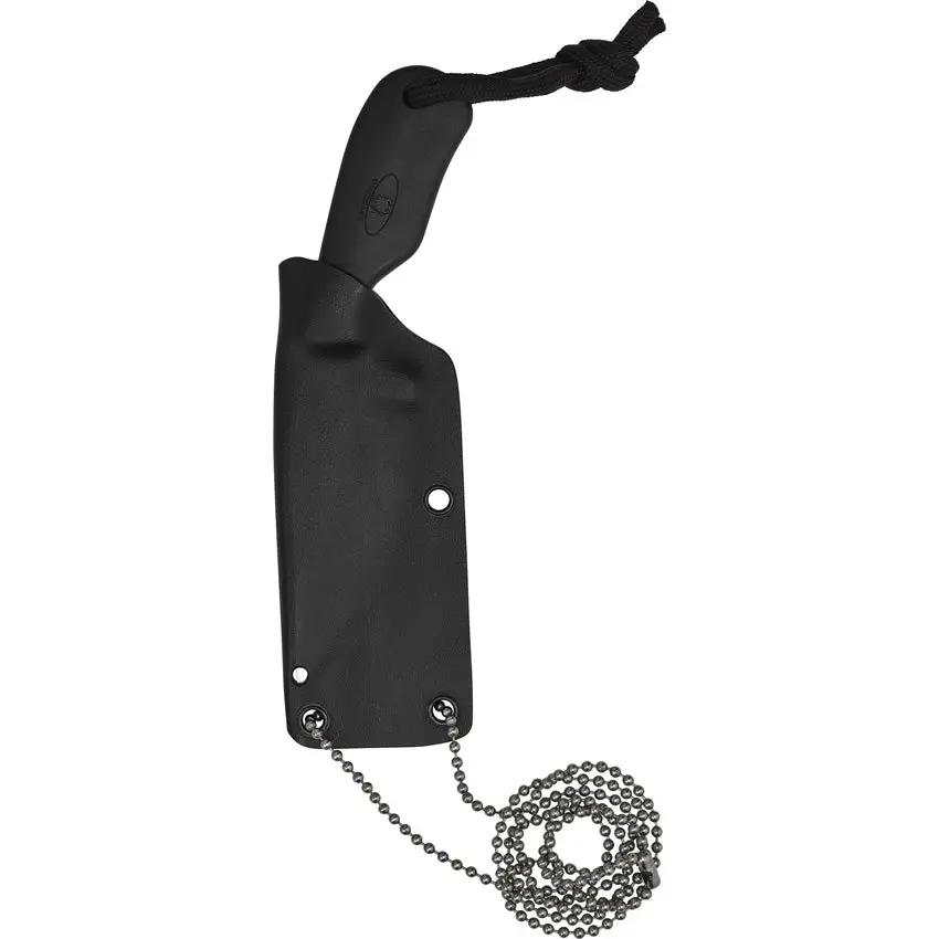 Spyderco Subway Bowie Neck Knife - Compact EDC Knife With Black LC200N Blade And FRN Full Tang by Spyderco