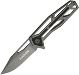 Schrade Framelock Knife Titanium Coated Drop Point Blade Gray Titanium Handle For EDC Enthusiasts - Everyday Carry by Schrade