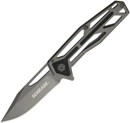 Schrade Framelock Knife Titanium Coated Drop Point Blade Gray Titanium Handle For EDC Enthusiasts - Everyday Carry by Schrade
