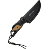 Schrade Frontier Fixed Blade Knife - 4 Inch Full Tang Black Oxide 3Cr13 Blade Tan GFN Handle For Outdoor Enthusiasts by Schrade