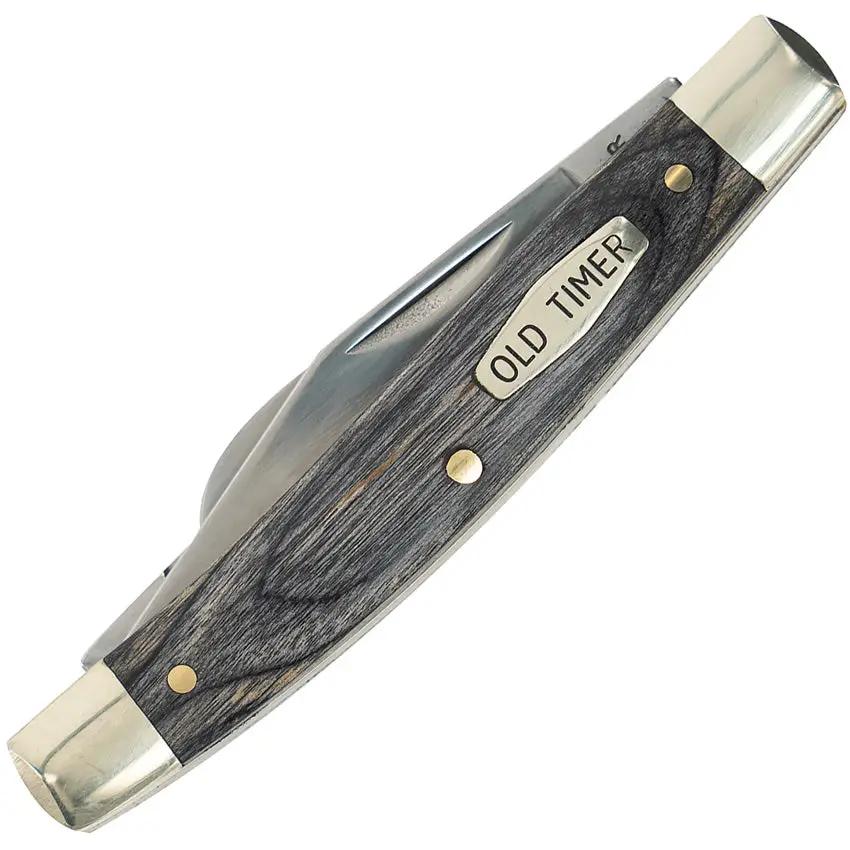 Schrade Heritage Middleman Folding Knife For Collectors - Premium D2 Satin Blades And Black Wood Handle by Schrade