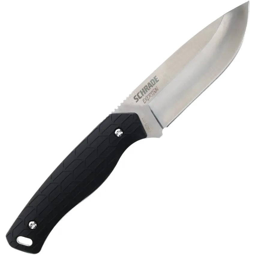 Schrade Exertion Fixed Blade Knife - Rugged Outdoor Survival With AUS-10A Satin Blade by Schrade