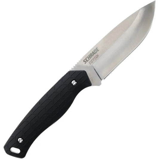 Schrade Exertion Fixed Blade Knife - Rugged Outdoor Survival With AUS-10A Satin Blade by Schrade