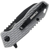 Schrade Tenacity Linerlock Knife - 2.5 Inch AUS 10A Blade With Gray Textured Aluminum Handle For EDC by Schrade