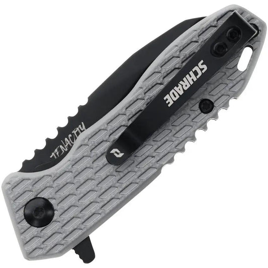 Schrade Tenacity Linerlock Knife - 2.5 Inch AUS 10A Blade With Gray Textured Aluminum Handle For EDC by Schrade