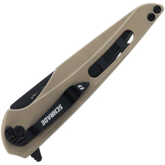 Schrade Kinetic Linerlock Folding Knife - Tan G10 Handle, 3-Inch AUS-8 Blade For Everyday Carry by Schrade