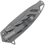 Schrade Ventricle Framelock Gray TiNi AUS-10A 3 Inch Blade EDC Knife - Slim Pocket Friendly Everyday Carry by Schrade