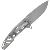 Schrade Ventricle Framelock Gray TiNi AUS-10A 3 Inch Blade EDC Knife - Slim Pocket Friendly Everyday Carry by Schrade