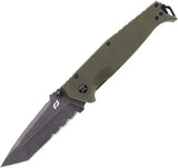 Schrade Melee Linerlock Assisted Opening Knife - Rugged EDC Blade With D2 Tanto And OD Green G10 Handle by Schrade