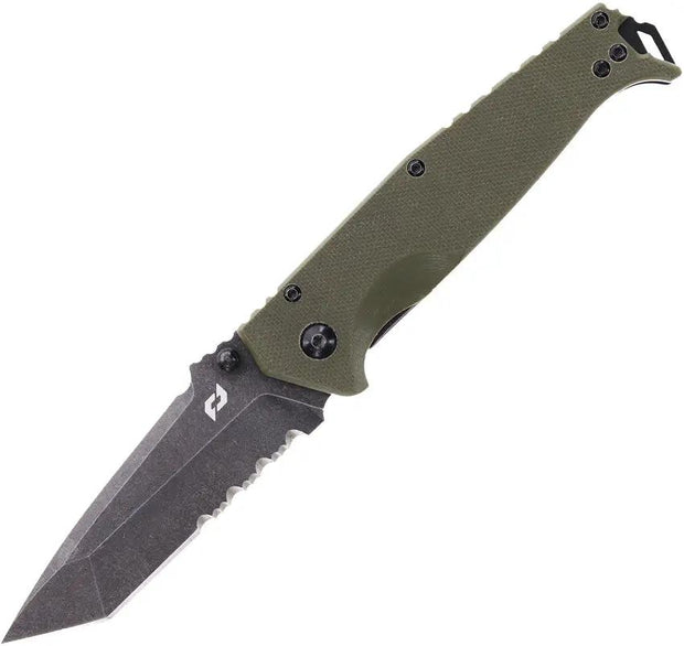Schrade Melee Linerlock Assisted Opening Knife - Rugged EDC Blade With D2 Tanto And OD Green G10 Handle by Schrade