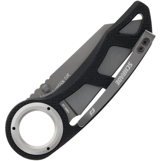 Schrade Torsion Linerlock Knife AUS8 TiNi Blade - EDC Ready With G10 Handle Finger Ring by Schrade