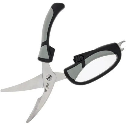 Schrade Trail Boss Game Shears - 10.25 Inch Overall Length With 5 Inch Satin Blades Bottle Opener And Safety Lock by Schrade