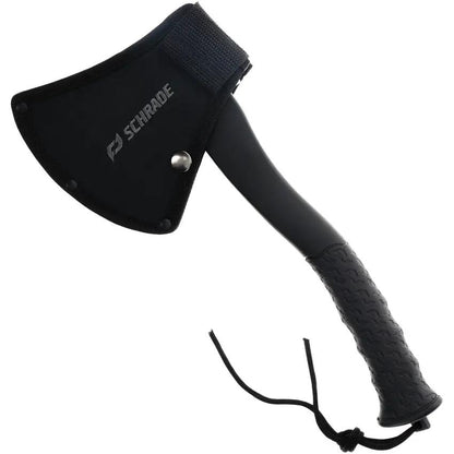 Schrade Bedrock Axe 12 Inch TiNi Coated 3Cr13 Head - Durable Camp Axe With Rubber Handle And Belt Sheath by Schrade