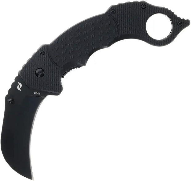 Schrade Boneyard Linerlock Karambit Knife - Compact 6 Inch Closed 3 Inch AUS-10A Blade Black G10 Handle by Schrade