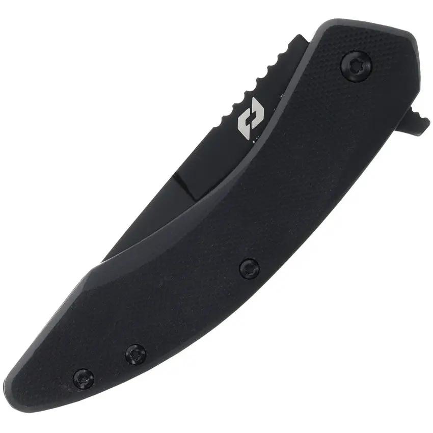 Schrade Landshark Linerlock - Assisted Opening Knife For EDC With 3In AUS10A Blade Black G10 Handle Pocket Clip by Schrade