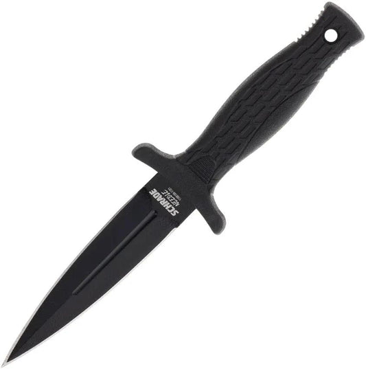 Schrade Needle Fixed Blade Knife - 3 Inch AUS 8 Dagger Blade Full Tang With Rubber Handle For Outdoor Enthusiasts by Schrade
