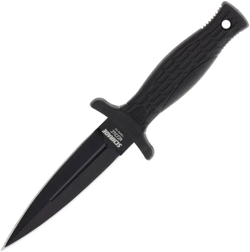 Schrade Needle Fixed Blade Knife - 3 Inch AUS 8 Dagger Blade Full Tang With Rubber Handle For Outdoor Enthusiasts by Schrade