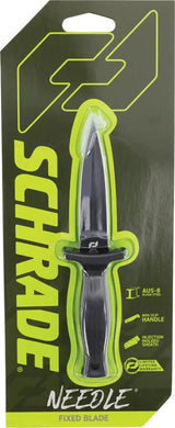 Schrade Needle Fixed Blade Knife - 3 Inch AUS 8 Dagger Blade Full Tang With Rubber Handle For Outdoor Enthusiasts by Schrade