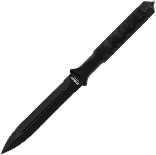 Schrade Extreme Survival Fixed Blade Knife - 4 Inch Dagger Blade With Black Oxide Glass Breaker