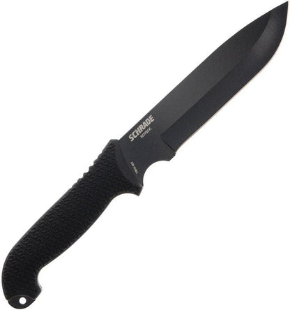 Schrade Bedrock Fixed Blade Knife - 13 Inch TiNi Coated AUS 8 Drop Point Blade Rubberized Handle For Outdoor Enthusiasts
