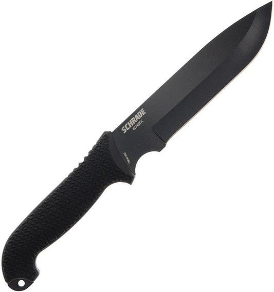 Schrade Bedrock Fixed Blade Knife - 13 Inch TiNi Coated AUS 8 Drop Point Blade Rubberized Handle For Outdoor Enthusiasts