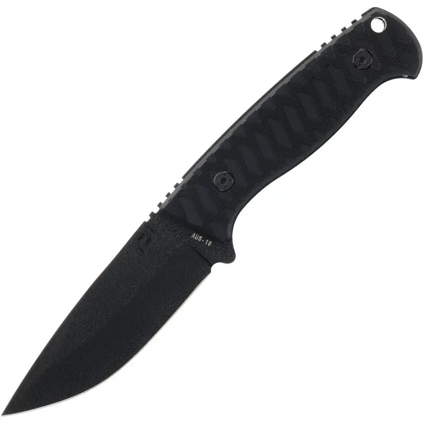 Schrade Bitterroot Fixed Blade Knife - 4 Inch AUS-10A Blade With G10 Handle And Integrated Sharpener by Schrade