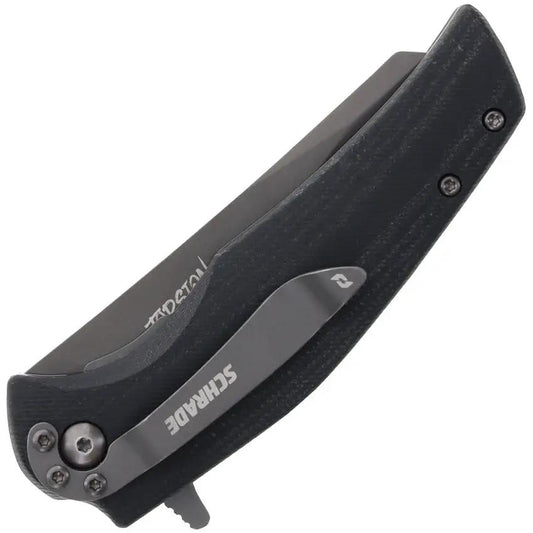 Schrade Torsion Linerlock Folding Knife - EDC Ready Compact 3.25 Inch AUS-8 TiNi Blade Black G10 Handle by Schrade