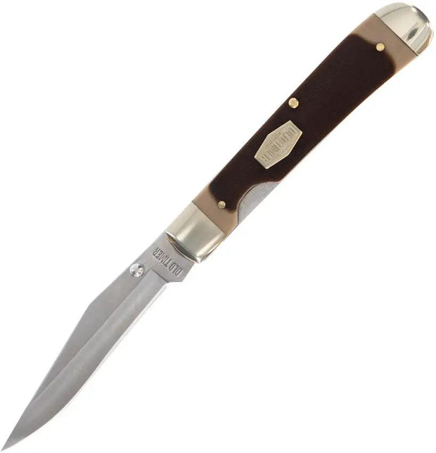 Schrade Old Timer Trapper Linerlock Knife - 3.25 Inch Satin Clip Point Blade With Delrin Handle For EDC by Schrade