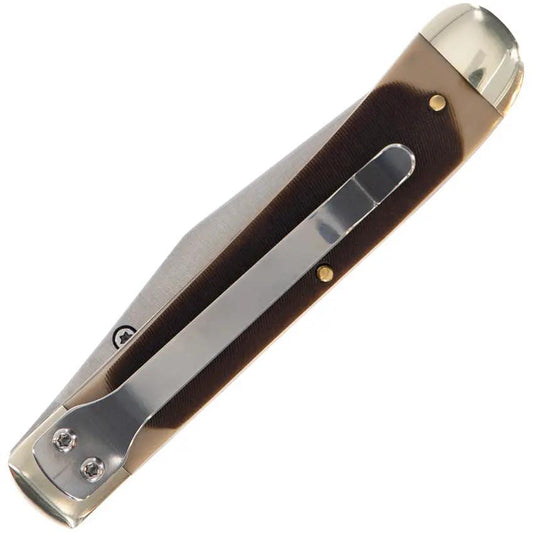 Schrade Old Timer Trapper Linerlock Knife - 3.25 Inch Satin Clip Point Blade With Delrin Handle For EDC by Schrade