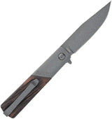 Schrade Frontier Barlow Knife 1203145 - Luxewood Handle, Gray-Coated Clip Point Blade, EDC Ready by Schrade