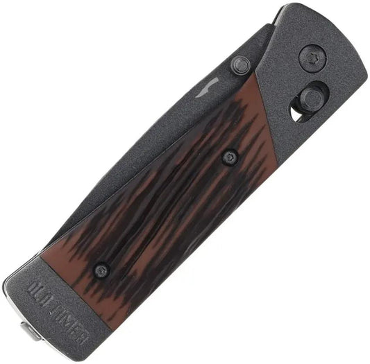 Schrade Frontier Pivot Lock Premium EDC Knife - Gray Coated Stainless Drop Point Blade With Luxewood Handle by Schrade