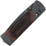 Schrade Frontier Pivot Lock Premium EDC Knife - Gray Coated Stainless Drop Point Blade With Luxewood Handle by Schrade
