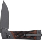 Schrade Frontier Pivot Lock Premium EDC Knife - Gray Coated Stainless Drop Point Blade With Luxewood Handle by Schrade